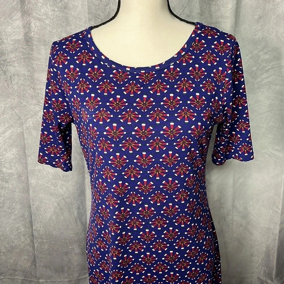 LuLaRoe Julia Purple Flowered Dress LIKE NEW- sz M - Picture 2 of 12